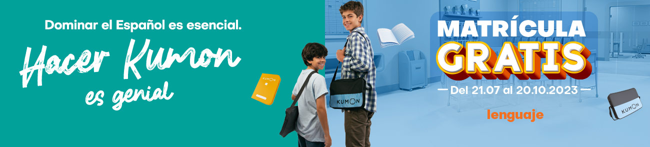Niños felices aprendiendo español con Kumon en Perú. Dominar el español es esencial. Hacer Kumon es genial.