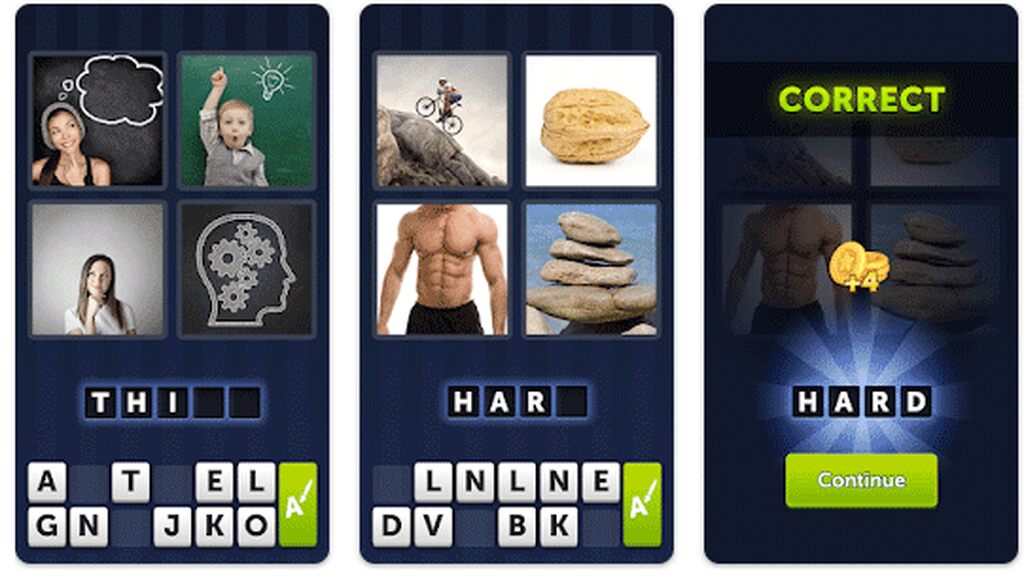 tela do 4 Pics 1 Word, um dos principais jogos para aprender inglês