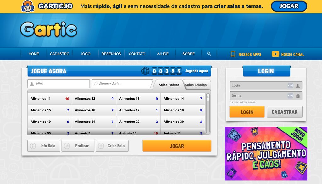 tela do jogo Gartic
