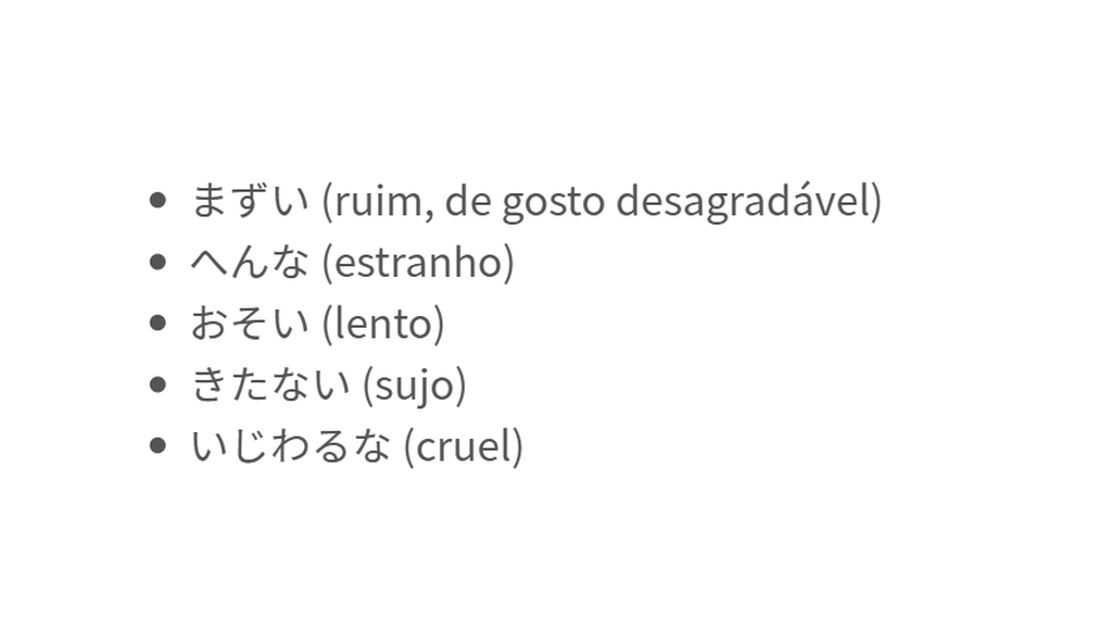 adjetivos negativos