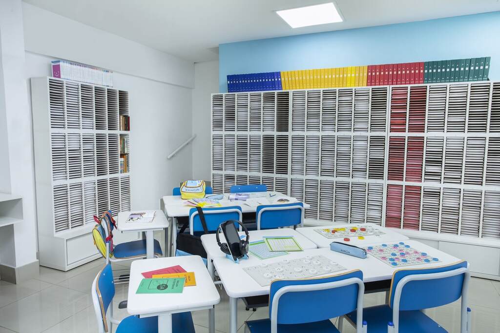 sala de aula de franquia do Kumon