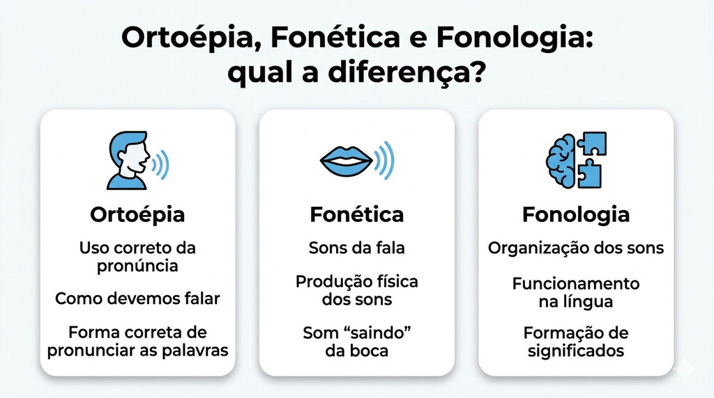 Infográfico explicando o que é ortoépia.