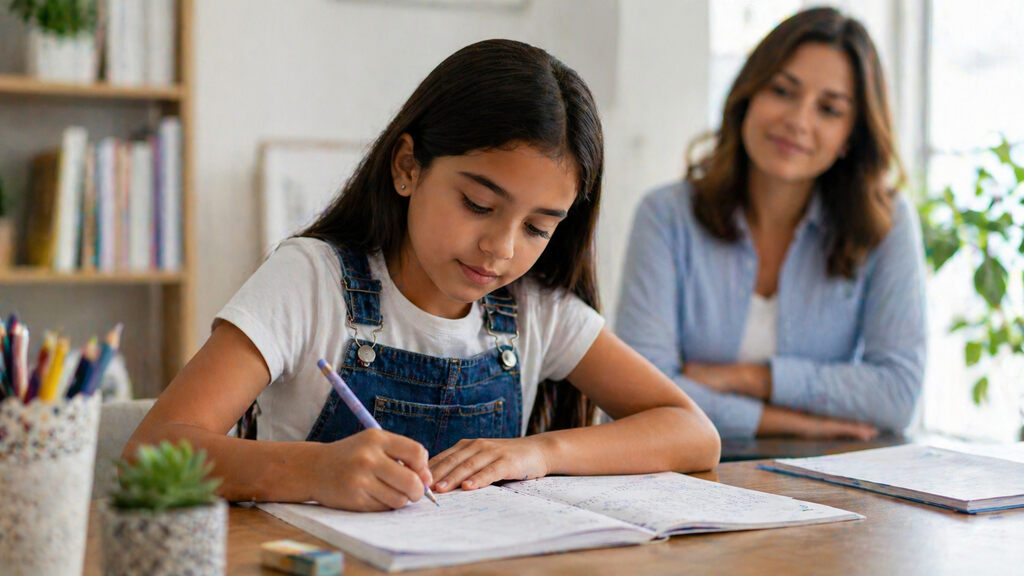 Menina e mãe, estudando o que é complemento nominal.