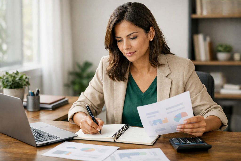 Mulher pesquisando as melhores microfranquias para investir.