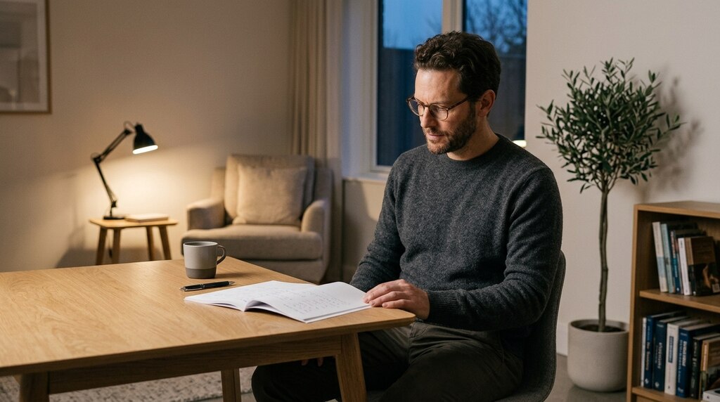 Homem pesquisando se Kumon serve para adultos